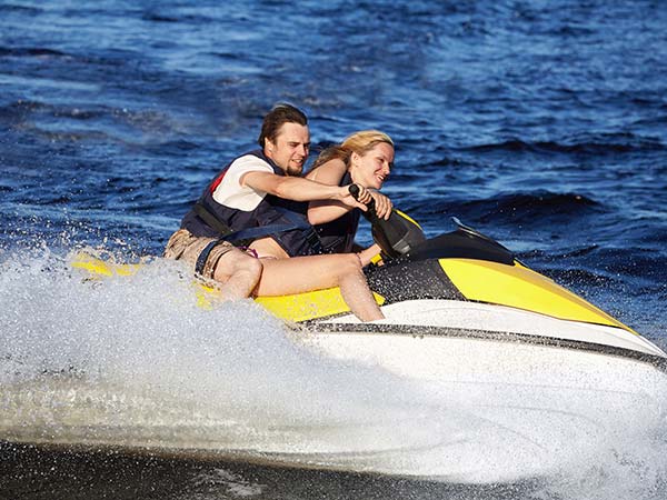 two people on a jet ski